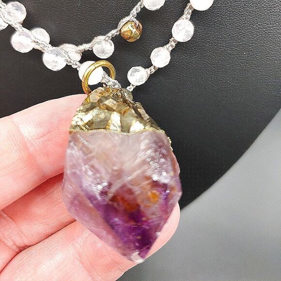 Amethyst rough cut necklace - Picture 3 of 7